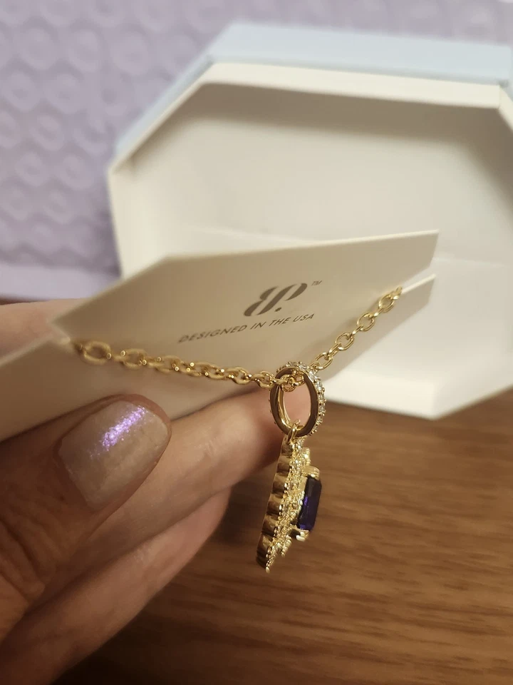 Collar Bomb Party OG NK94147 'Where Dreams Go' topacio púrpura circonita cúbica chapado en oro Foto 4 de 4