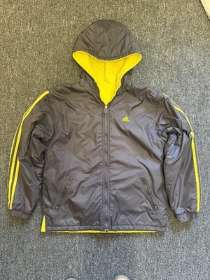 Vtg 90s Adidas Nylon Reversible Lined Windbreaker Puffer Jacket Mens Large Y2K 