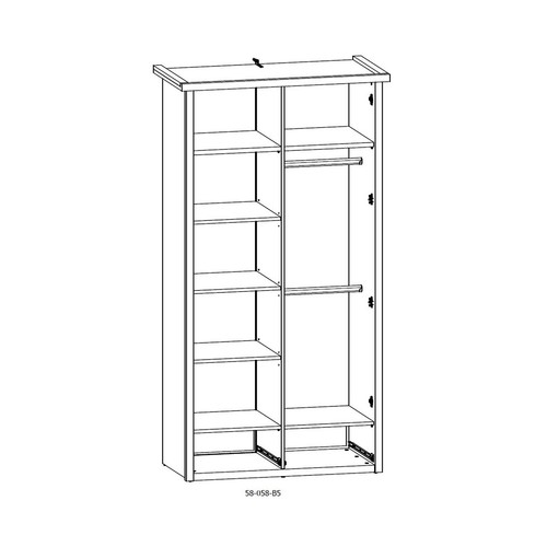Kleiderschrank - Pinie weiß - Trüffel - 106 cm Kleiderschrank Schrank - Bild 4 von 5