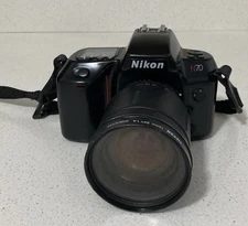 NiKON N70 SLR film camera 35mm with Tamaron 72mm Sky A-1 lens Included pre-owned