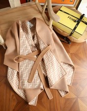 Luxury Double-Sided 100 Cashmere Cape Poncho with Belt FF Style 130x130cm