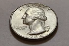 1964 Washington Quarter • AU Slider Look 90% Silver • Strong Detail NMM  X54
