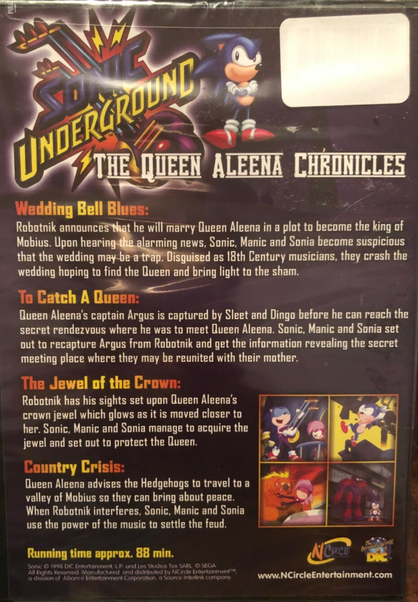Sonic Underground-The Queen Aleena Chronicles DVD-Brand New-SHIPS