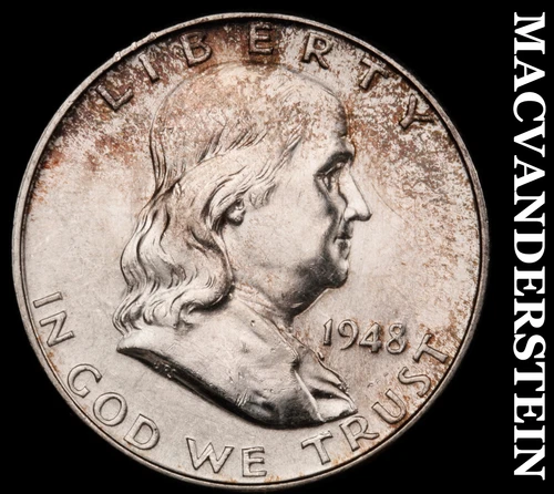 1948-D Franklin Half Dollar - Choice Gem Brilliant Unc  Lustrous  #G6356