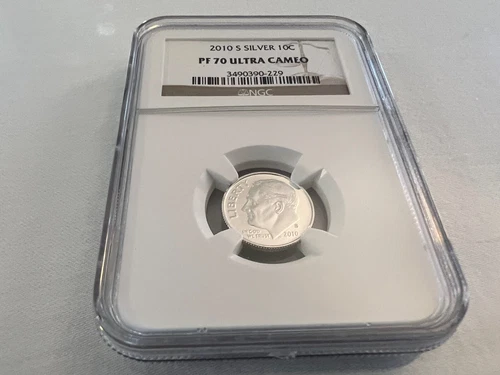2010-S SILVER ROOSEVELT DIME NGC PF70 ULTRA CAMEO "BROWN LABEL" TOP POP