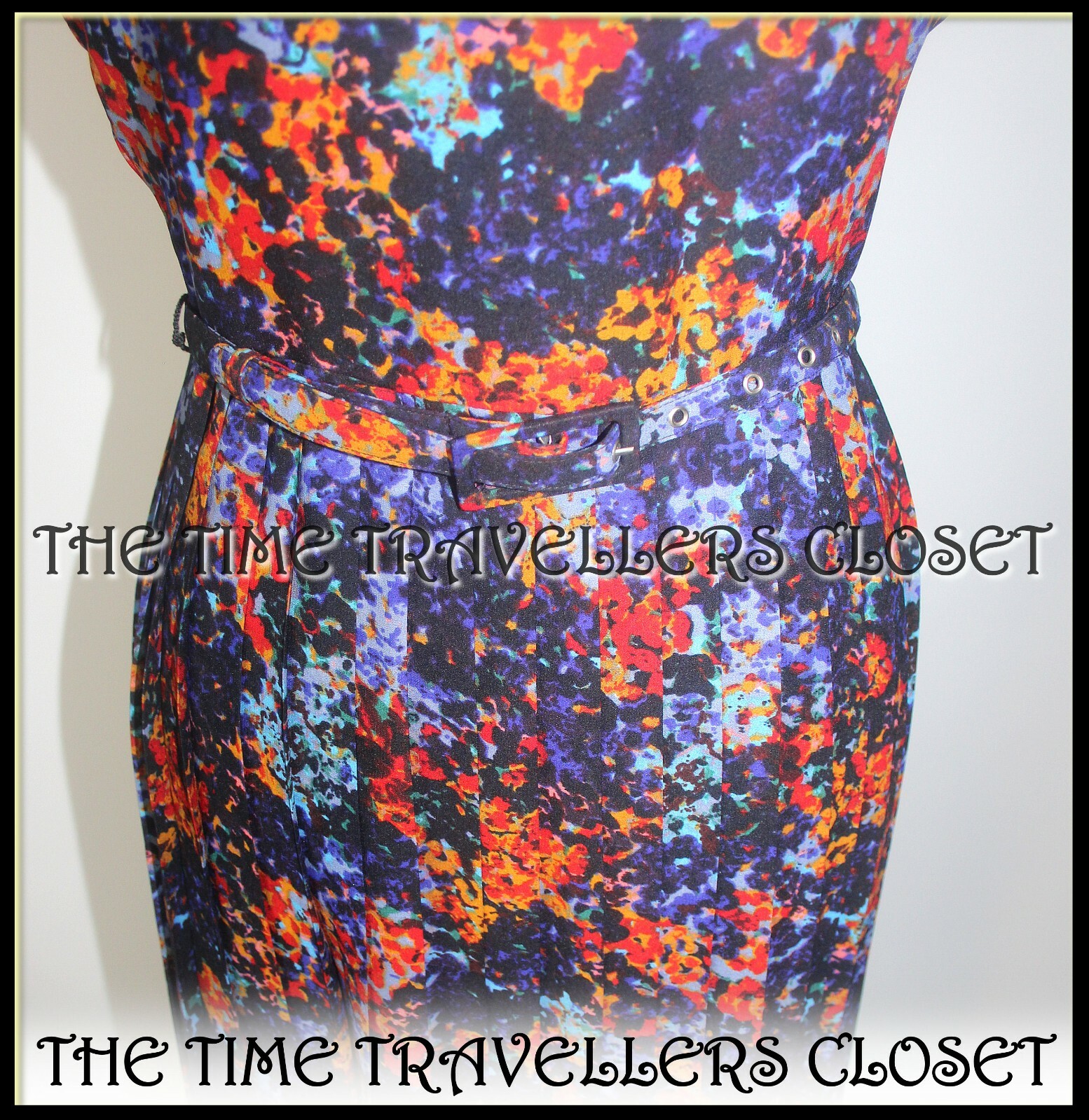 BNWT Great Plains Cezanne Pleat Paintbox Chiffon Dress S UK 10 38 6 ASO Royal image 2