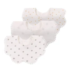 White Cotton Baby Bandana Bibs Drooling and Teething Absorbent Boy Girl