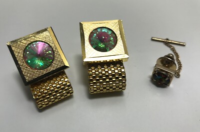 Boutons De Manchette (cufflinks) Vintage Goldtone - Années 1970, Modèle Wrap Around