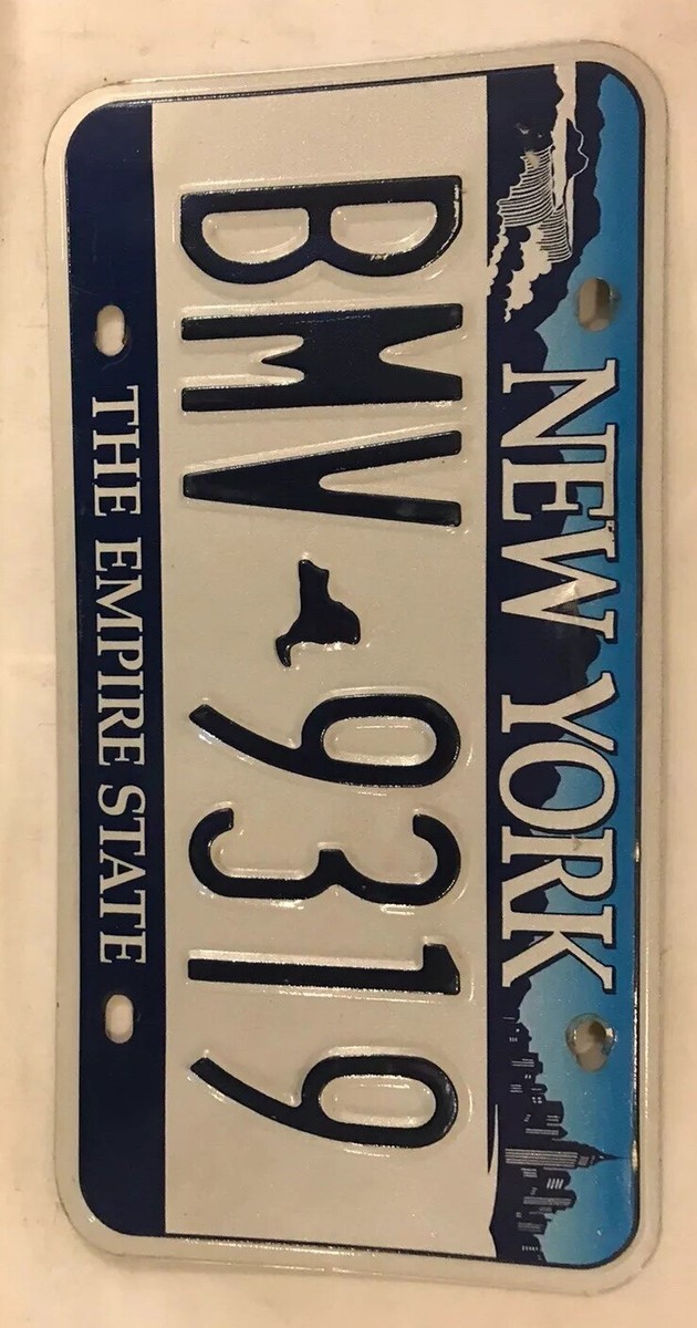 New York Empire State license plate BMV NIAGARA FALLS Manhattan