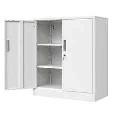 CJF Metal Storage Cabinets with Shelves and Locking Door for Kitchen/Home Office