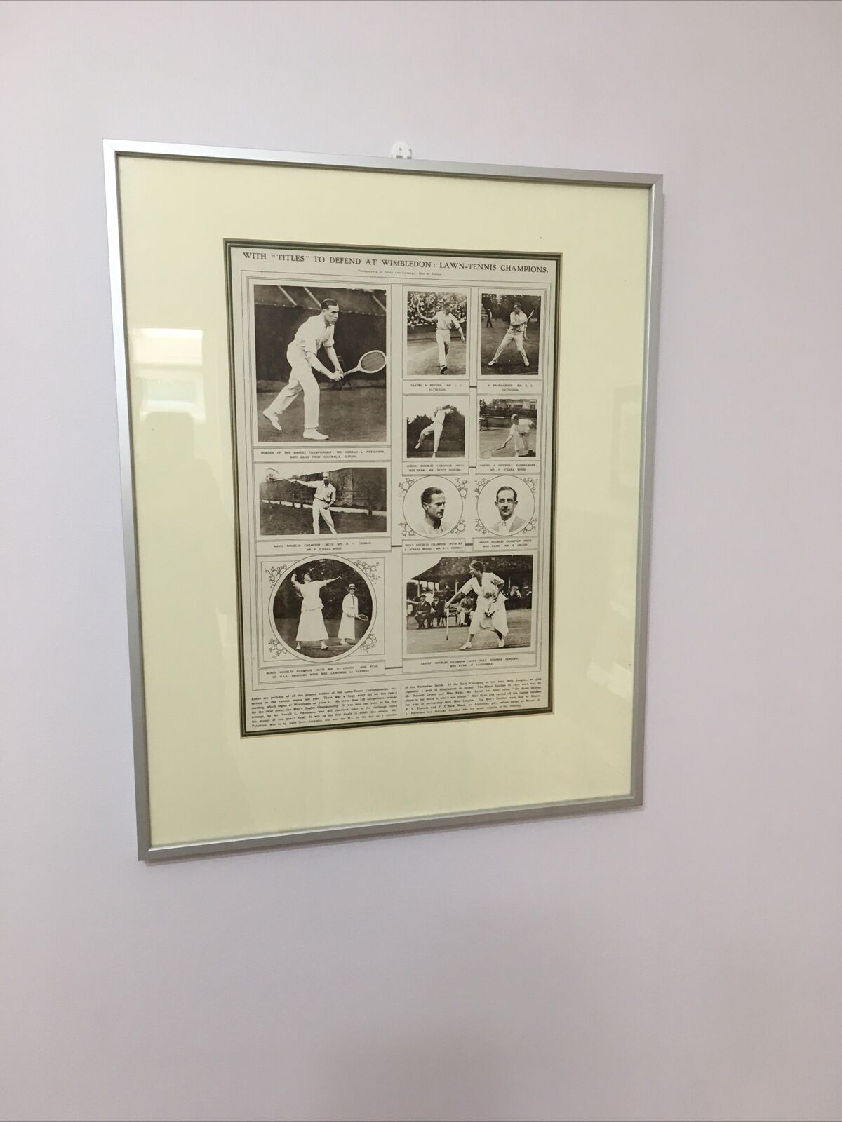 Vintage Tennis Picture 50x40 gift Wimbledon frame In stock