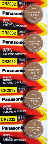 5 pcs Panasonic CR2032, Lithium Watch Battery BR2032, DL2032, 3V  Exp. 2030