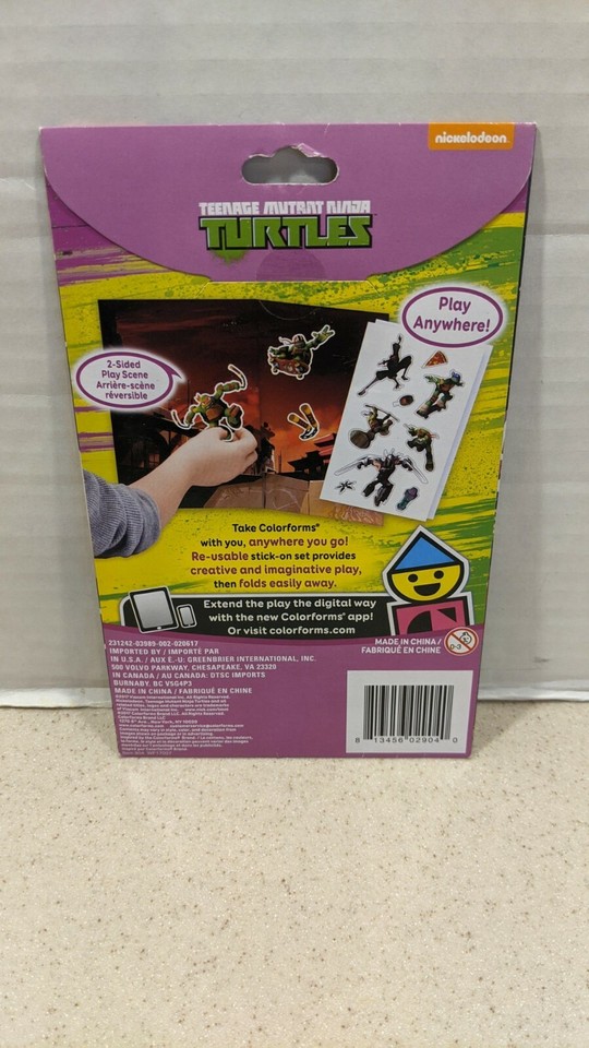 Ninja Turtles Colorforms Fun Pack NEW Sealed 21 Reusable Stickers Small ...