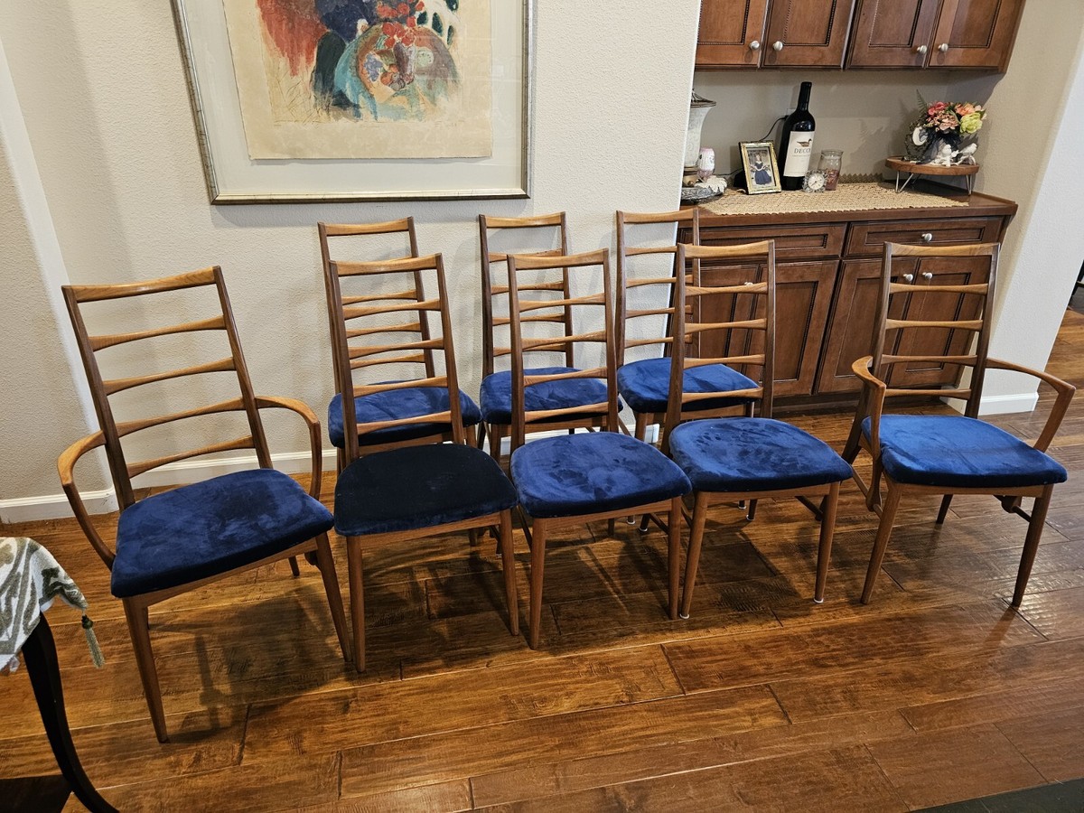 Mid Century Modern Niels Koefoed Lis Danish Dining Chairs Teak Set