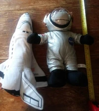 2 plush stuffed animals Space Monkey and Adventure Planet USA rocket ship toys