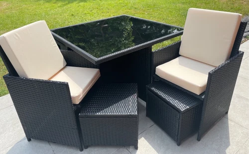 CUBE RATTAN GARDEN FURNITURE SET CHAIRS SOFA TABLE OUTDOOR PATIO WICKER 8 SEATER