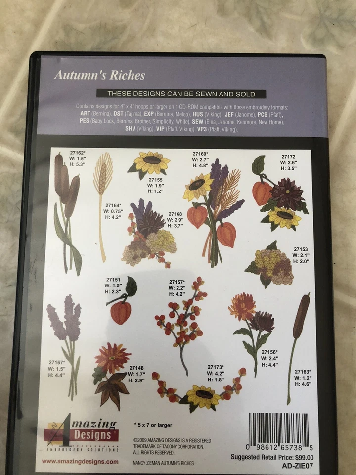 Amazing Designs Embroidery Solutions Nancy Zieman Autumn's Riches 30 Designs - Image 2 of 3