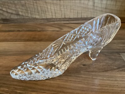 Vintage Brierley Kristall Aschenputtel geschliffenes Glas Slipper Schuh Hochzeitstorte Topper