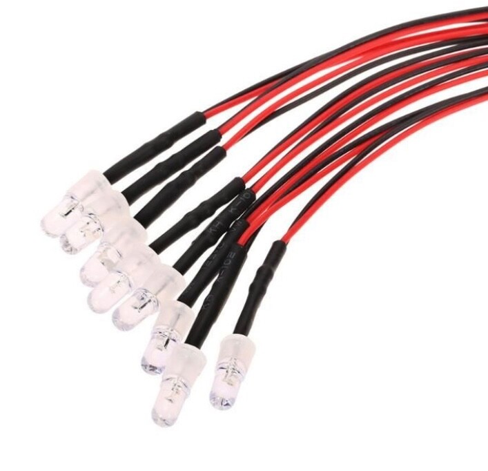Kit Luci LED RC, Fari 2 Pezzi 5mm Accessori LED RC per Auto Modello Drift 1/10(9# Luce Bianca