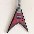 6 String V Redburst Electric Guitar Mahogany Body Maple Rosewood Fretboard — photo 1