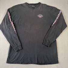 VTG Y2K Kawasaki Vulcan Motorcycles Long Sleeve T Shirt Original Logo Mens 2XL
