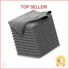 USANOOKS Microfiber Cleaning Cloth Grey - 12 Pcs (12.5"x12.5") - High Performanc