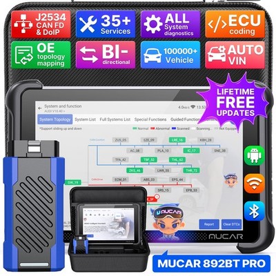 MUCAR 892BT Pro OBD2 Diagnostic AI ALL System Scanner Topology Mapping 35+Reset