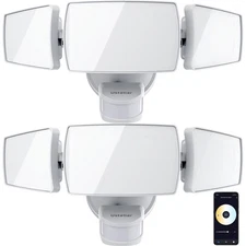 USTELLAR 2 Pack 50W Smart Outdoor LED Security Light Tunable White 2700K-6500...