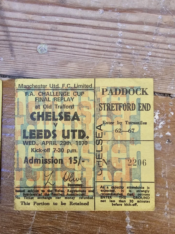 Leeds / Chelsea 1970 FA Cup Final Replay Tickets & VHS - Image 2 of 4