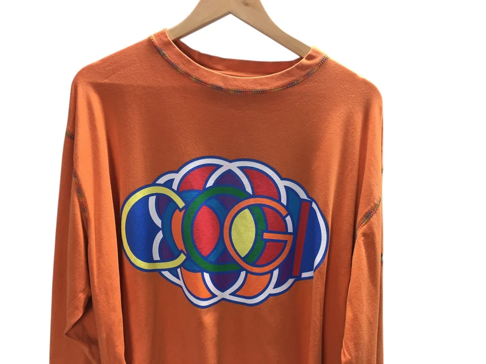 Camiseta Coogi Vintage Talla XL Para Hombre Naranja Geométrica Manga Larga Y2K Foto 3 de 4
