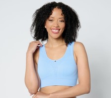 Breezies Floral Jacquard Seamless Wirefree Contour Bra Peri L New