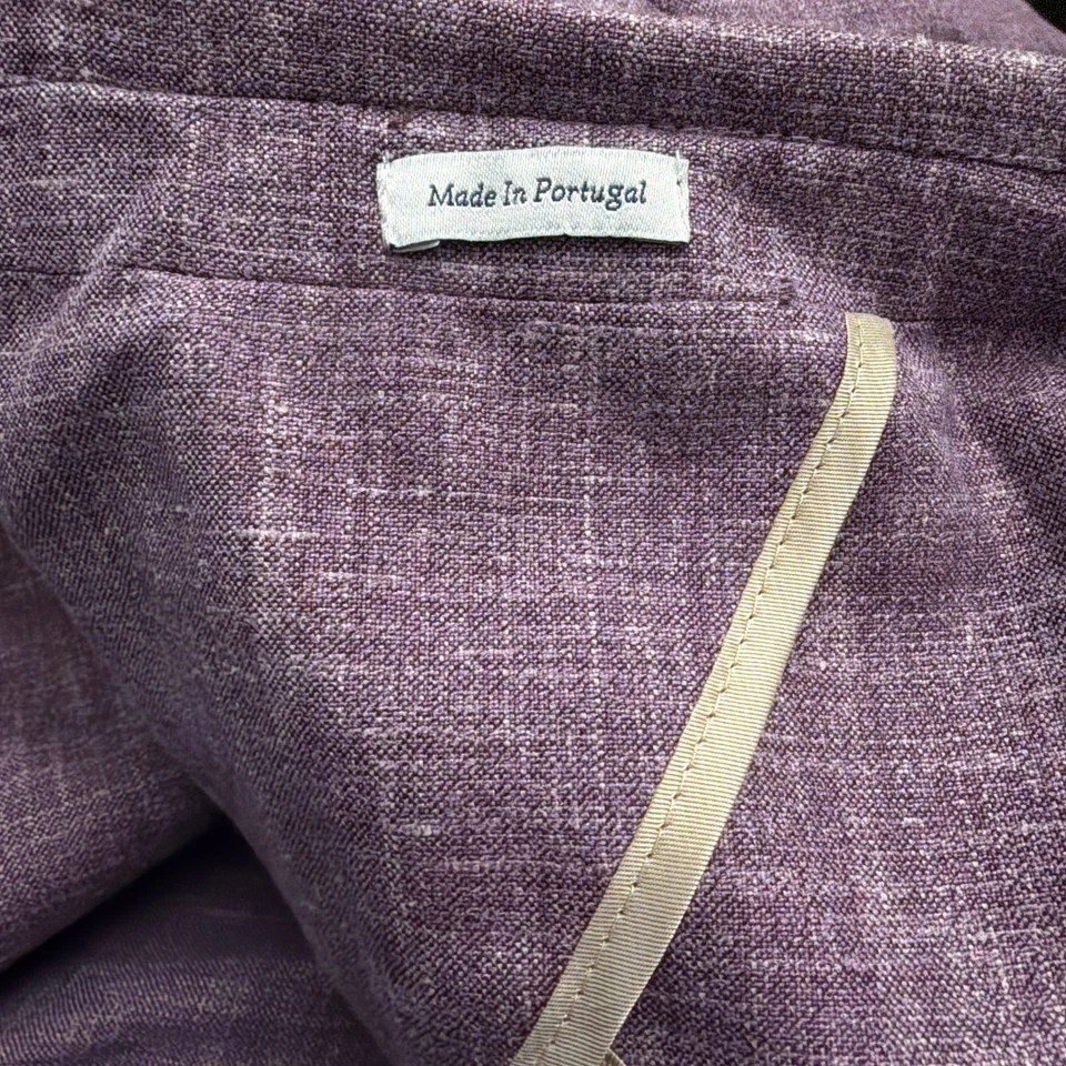 Peter Millar Blazer Mens 46R Purple Merino Wool Silk Linen Unstructured 2 Button - Image 2 of 4