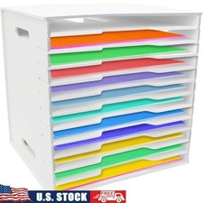 Scrapbook Paper Storage Rack 12 Compartment Desk Organizer Craft Paper Tower New