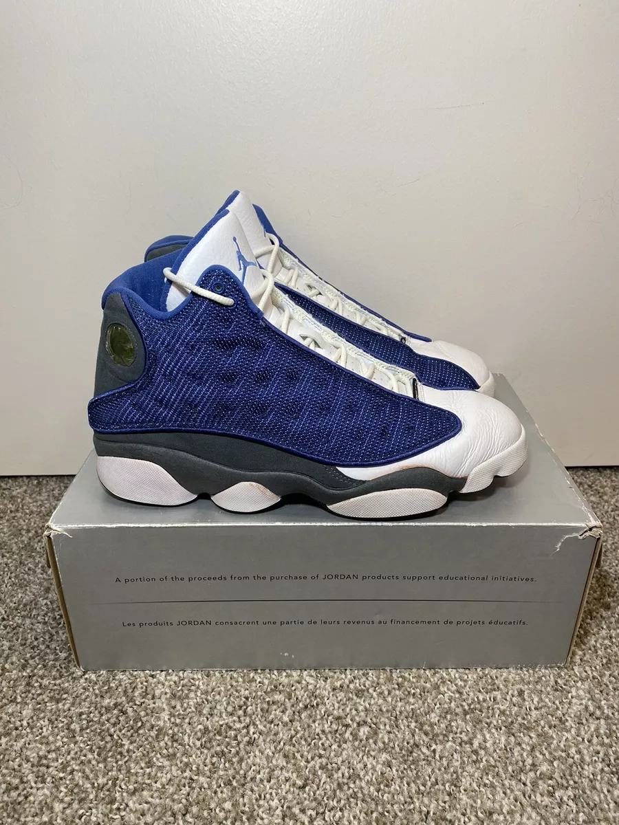 Size 9.5 - Nike Air Jordan 13 Retro French Blue/Flint Grey 2005