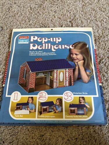New South Bend Pop Up Victorian Style Doll House Folding 1978 Complete VTG - Picture 1 of 10