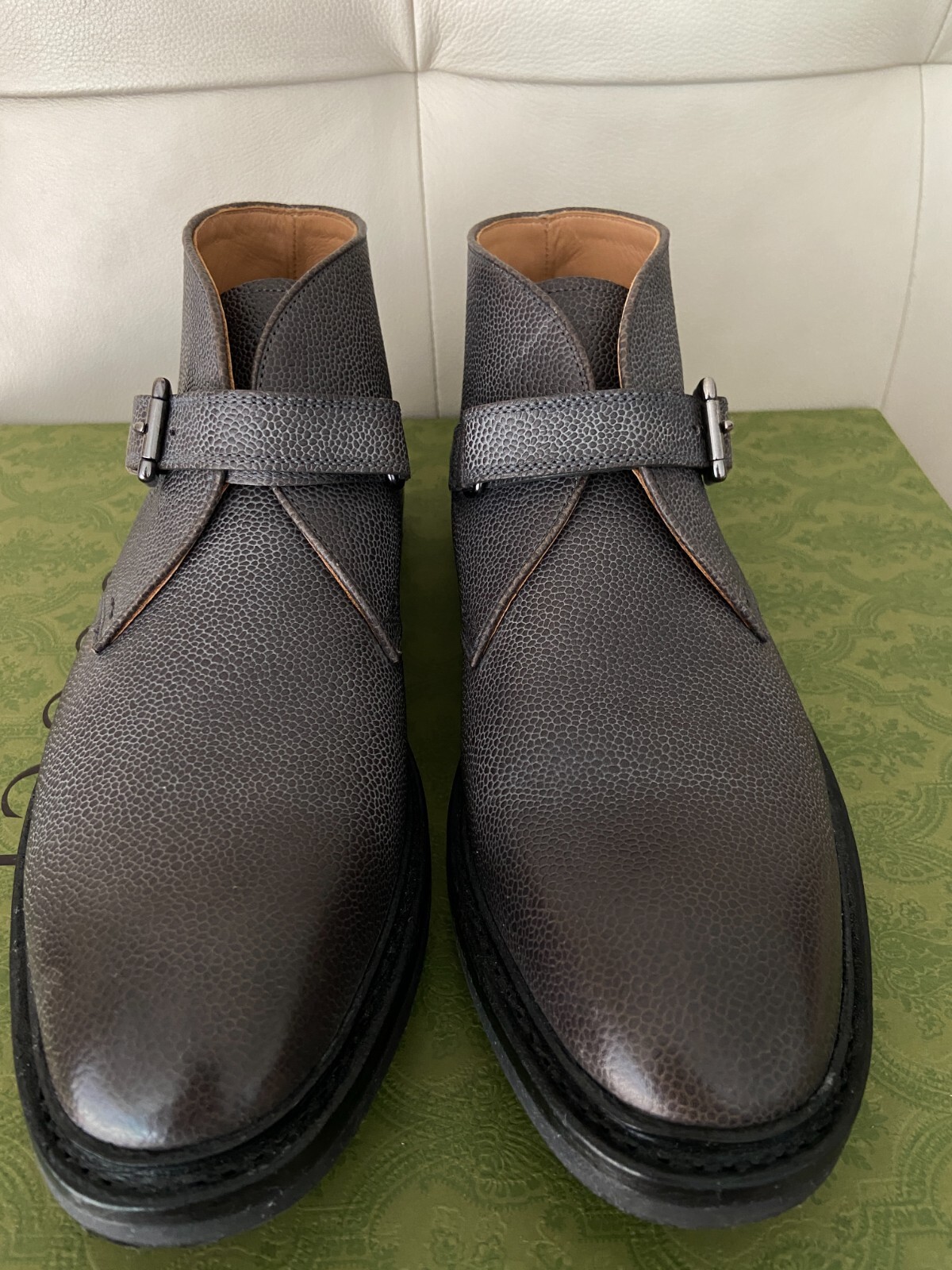 SAOLA NUOVI stivaletti Goodyear Heschung Chene Welt Derby grigi in pelle taglia UK 8 5 US 10