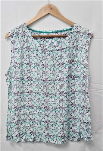 Ex-Roman Originals Damen weiß Blumen ausgefallen gewebt Viskose ärmellos Tops - Bild 1 von 2