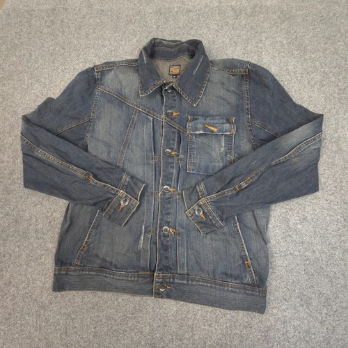 vtg Volcom Jacket Mens MEDIUM blue denim winter button trucker biker Size M - Picture 3 of 8