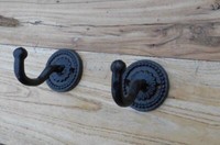 Stabile, Gusseiserne Wandhaken 2Er Set Haken Wandgarderobe Schwarz Inkl. Versand