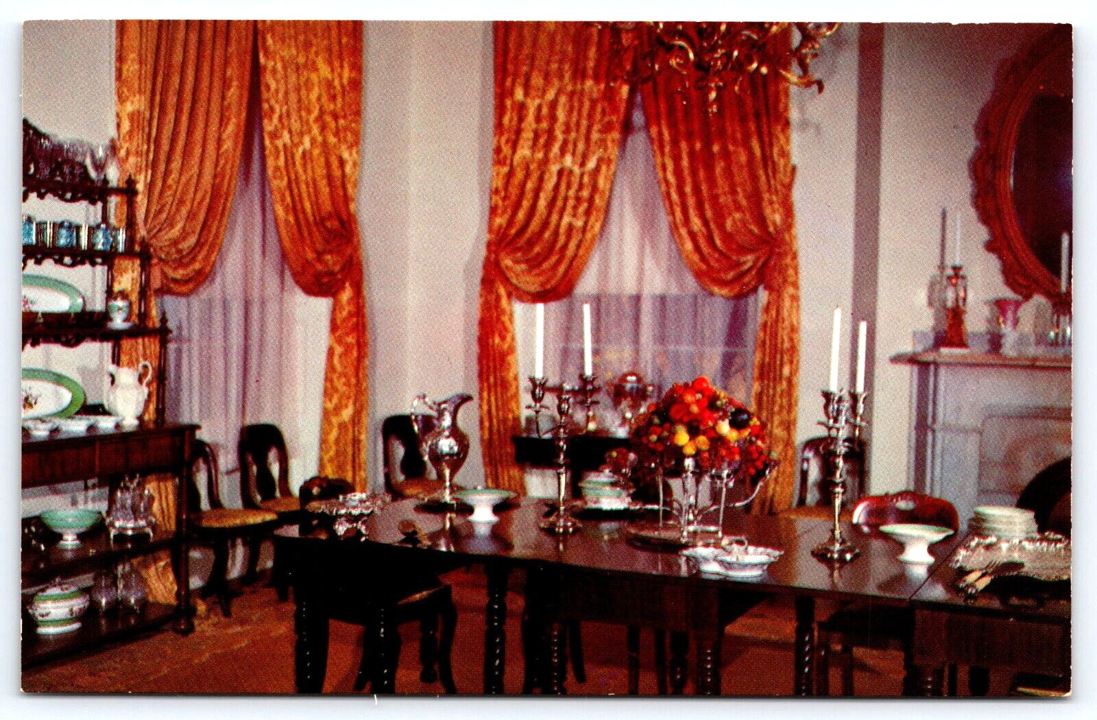 VINTAGE OLD ANTIQUE POSTCARD ROSALIE DINING ROOM HOUSE NATCHEZ MISSISSIPPI USA