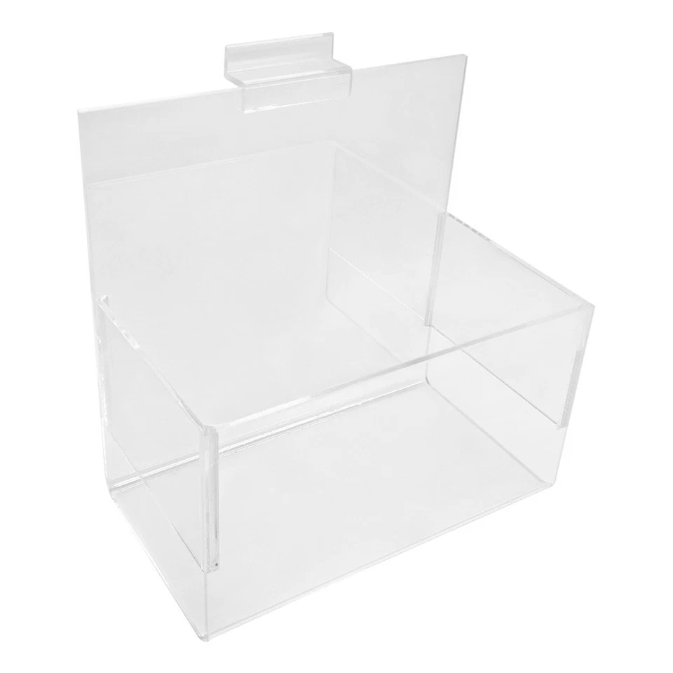 7'' x 4'' x 7'' Single Clear Acrylic Lucite Hosiery Bin Holder Slatwall Display - Image 2 of 4