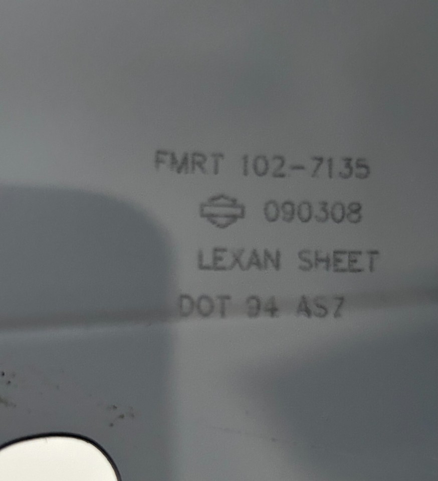 Harley Davidson Windshield FMRT1027135 100307 Lexan Sheet Dot 94 476