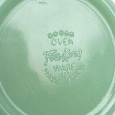 Vintage Fire King Oven Ware Jade-ite Restaurant 15 Ounce Beaded