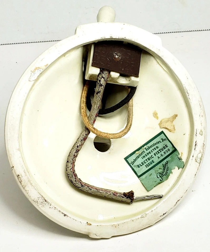 Aplique de pared eléctrico antiguo vintage de porcelana bombilla porceleros Foto 3 de 4