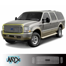 Billet Grille Fit 2000-2004 Ford Excursion W/ Logo Show Chrome Grill Combo 01 02