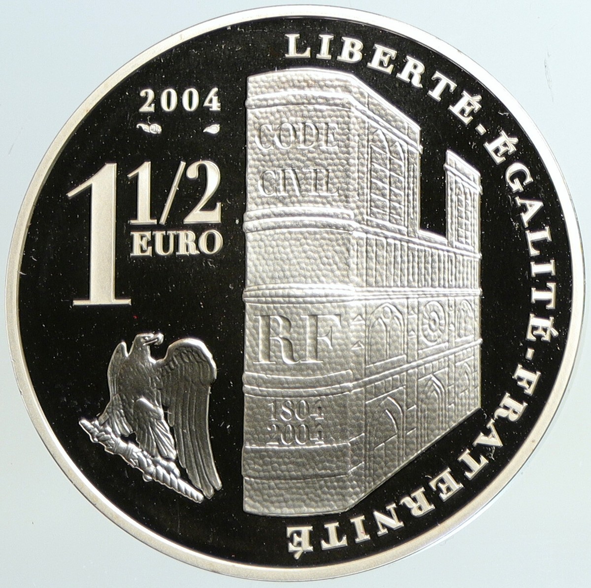 2004 FRANCE Coronation of Napoleon I CIVIL Proof Silver 1 1/2 Euro