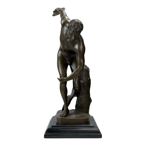 Discobolus Discus Thrower of Myron Real Bronze Sculpture on Marble Base 14.96 in - Picture 2 of 9