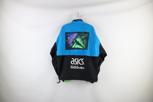 Vintage 90s Asics Mens Large Spell Out New York Marathon Windbreaker Jacket - Picture 8 of 10