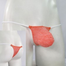 K547 J Mens String Contoured Posing Pouch Thong T-back Jacquard
