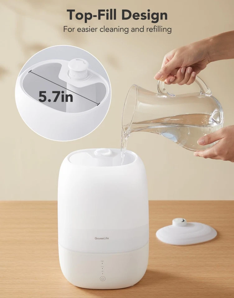 Smart 3L Humidifiers for Bedroom, Top Fill Cool Mist with Essential Oil Diffuser - Image 4 of 4